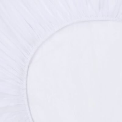 vidaXL Чаршафи с ластик, непромокаеми, 2 бр, памук, 200x220 см, бели