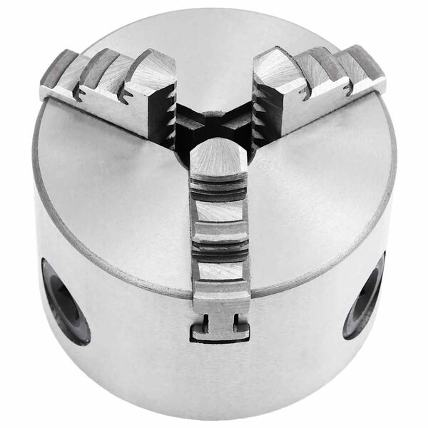 vidaXL 3-челюстен самоцентриращ патронник, 80 мм, стомана