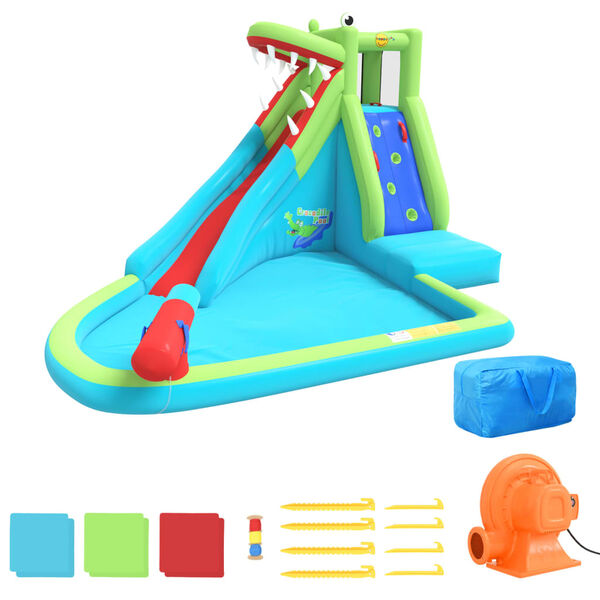 Happy Hop Надуваема водна пързалка с пръскащ басейн 356x300x230 см PVC