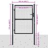 vidaXL Градинска мрежеста порта, поцинкована стомана, 100x125 см, сива