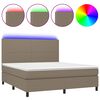vidaXL Боксспринг легло с матрак и LED, таупе, 180x200 см, плат