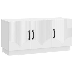 vidaXL ТВ шкаф Бял гланц 99 x 34,5 x 47 см Инженерна дървесина
