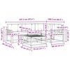 vidaXL Комплект дивани за открито 5 pcs Натурален и Крема