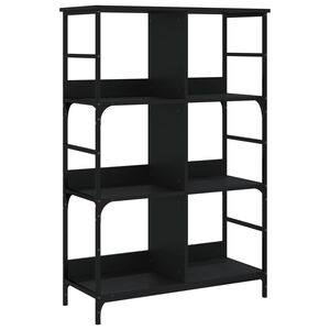 vidaXL Етажерка черна 78,5x33x117,5 см инженерно дърво
