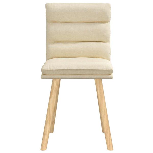 vidaXL Трапезни столове, 2 бр, кремави, текстил