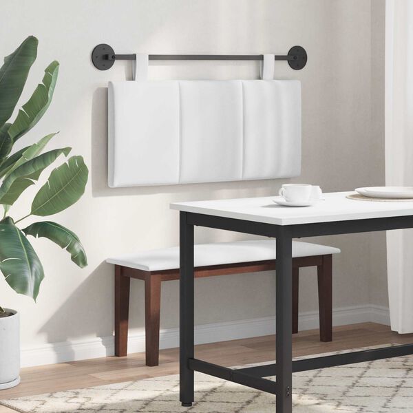 vidaXL Висяща табла Монтиране на стена Бял 90 x 55 x 5 см текстил