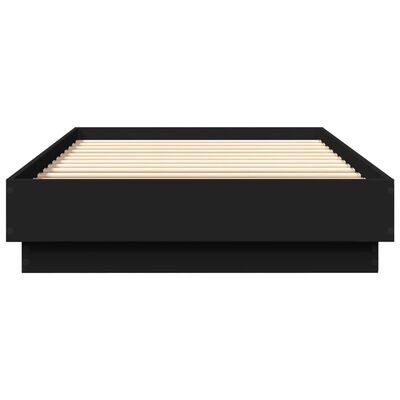 vidaXL Рамка за легло с LED осветление, черна, 100x200 см
