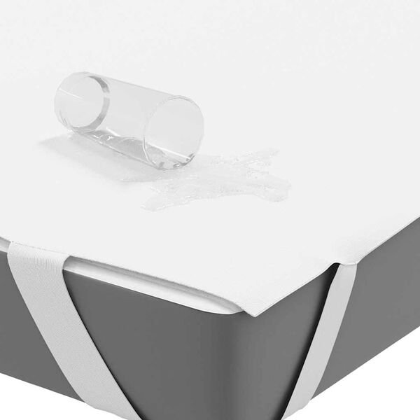 vidaXL Протектор за матрак, бял, 90x220 см, водоустойчив