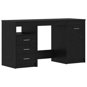 vidaXL Бюро 2 бр. Черния дъб 140 x 50 x 76 см Инженерна дървесина