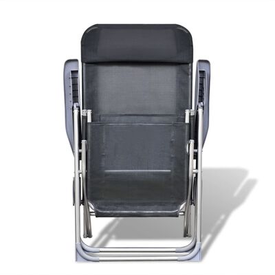 vidaXL Сгъваеми градински столове, 2 бр, алуминий и Textilene, сиви