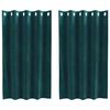 vidaXL Затъмняващи завеси 2 pcs Тъмен зелен 140 x 140 cm Кадифе