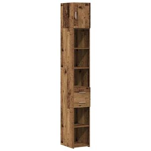 vidaXL Шкаф за съхранение 2 бр. Старо дърво 30 x 42,5 x 225 см