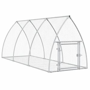 vidaXL Клетка за зайци сребриста 105x300x120 см поцинкована стомана