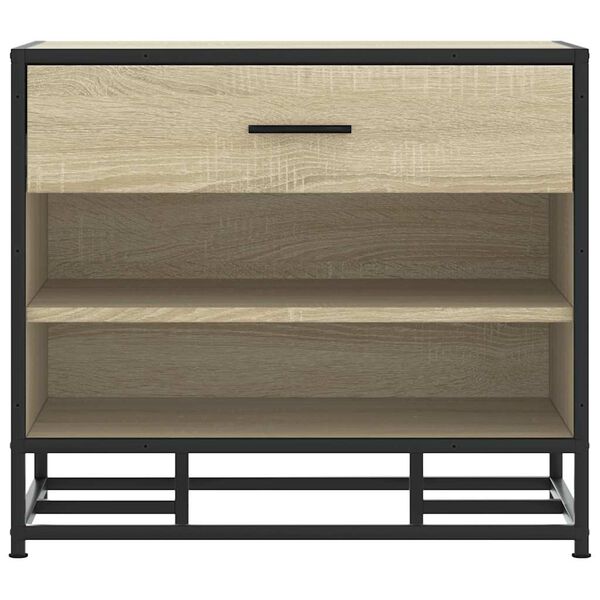 vidaXL Пейка за обувки Sonoma Oak Инженерна дървесина и метал