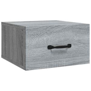 vidaXL Нощно шкафче за стенен монтаж, сив сонома, 35x35x20 см