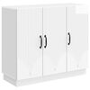 vidaXL Служебен шкаф Бял гланц 89 x 34,5 x 77 см Инженерна дървесина