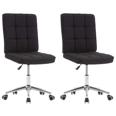 vidaXL Трапезни столове, 2 бр, черни, текстил