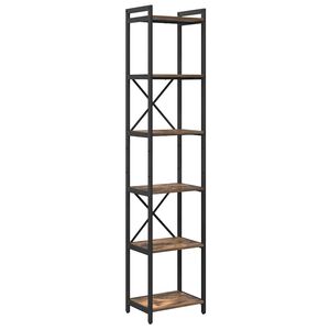 vidaXL Рафт за книги 40 x 30 x 189,5 см Инженерна дървесина Димян дъб
