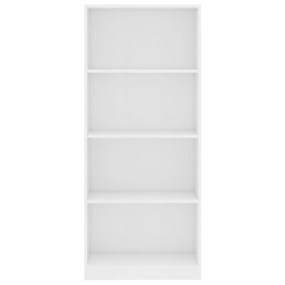 vidaXL 4-етажна библиотека, бяла, 60x24x142 см, ПДЧ