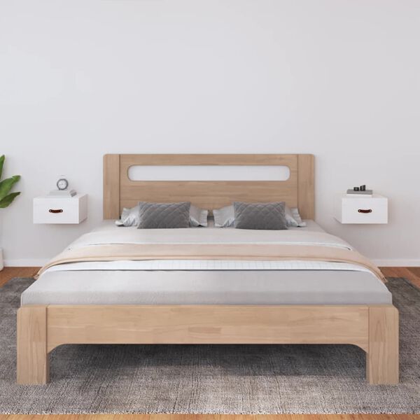 vidaXL Нощни шкафчета за стенен монтаж, 2 бр, бели, 40x29,5x22 см