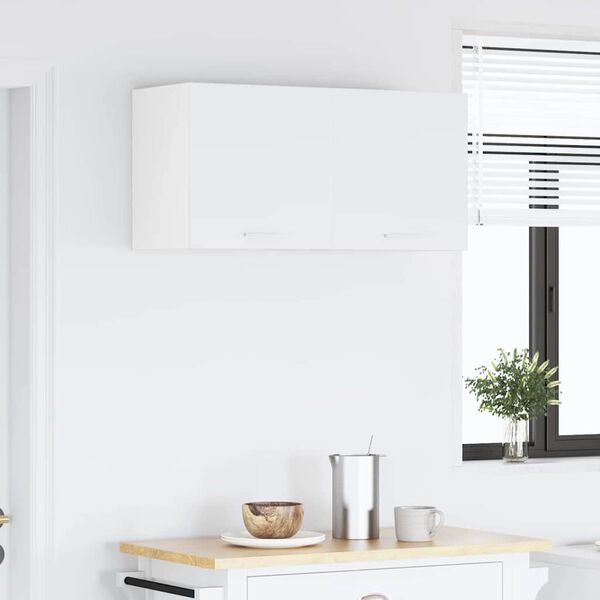 vidaXL Висящ шкаф с врата 2 pcs Бяло 40 x 31 x 40 см Инженерно дърво