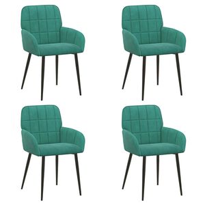 vidaXL Обедени столове 4 бр. Кадифе Тюркоаз 56,5 x 50 x 85 см