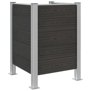 vidaXL Оградка за кошче Сиво 85 x 85 x 115 см Алуминий и WPC
