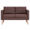 vidaXL Комплект дивани, 2 части, текстил, кафяв