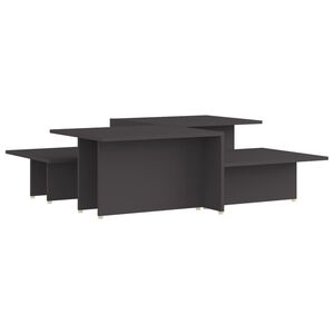 vidaXL Кафе маси, 2 бр, сиви, 111,5x50x33 см, инженерно дърво