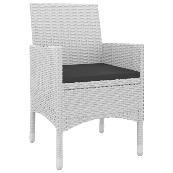 vidaXL Градински комплект с възглавници 5 части полиратан и стъкло