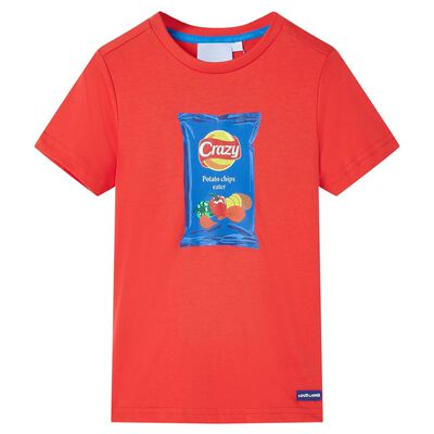 Детска тениска с къс ръкав, червена, 92