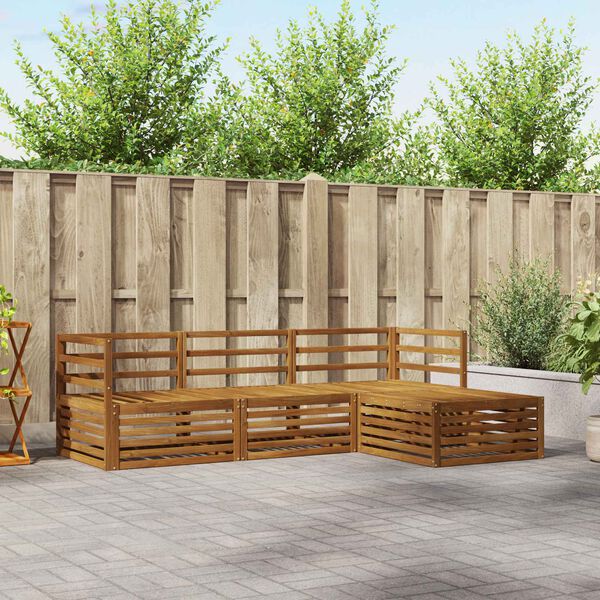 vidaXL Комплект дивани за открито 4 pcs Естествен