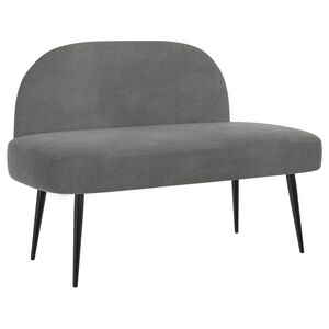 vidaXL Мек бенч с облегалка Тъмносиво 110 x 60 x 76 cm Кадифе