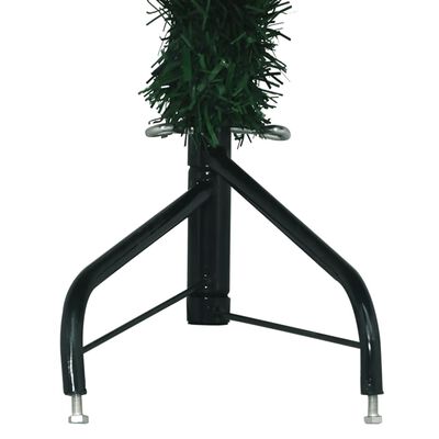 vidaXL Ъглова изкуствена коледна елха, зелена, 180 см, PVC