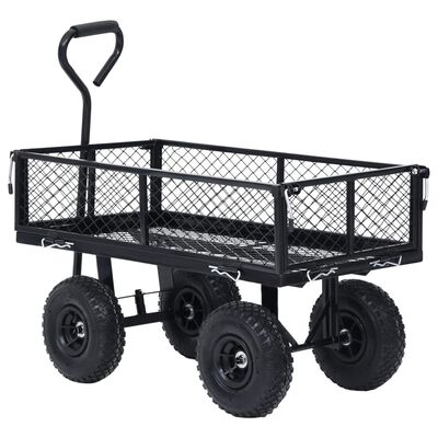 vidaXL Градинска ръчна количка, черна, 250 кг