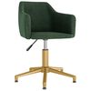 vidaXL Въртящи се трапезни столове, 2 бр, тъмнозелени, кадифе