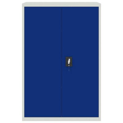 vidaXL Офис шкаф, метал, 90x40x140 см, сиво и синьо