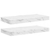 vidaXL Стенен рафт 2 pcs Бял мрамор 50 x 23,5 x 4 см Инженерно дърво