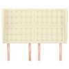 vidaXL Горна табла с уши, кремава, 147x23x118/128 см, изкуствена кожа