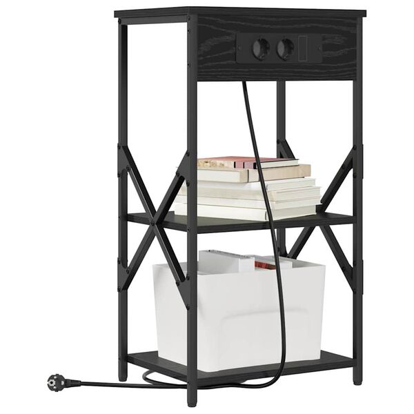 vidaXL Нощен шкаф 2 pcs Черния дъб 41 x 31 x 76 см Инженерно дърво