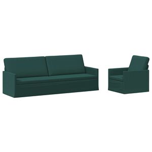 vidaXL Комплект дивани 2 pcs Тъмнозелено Текстил
