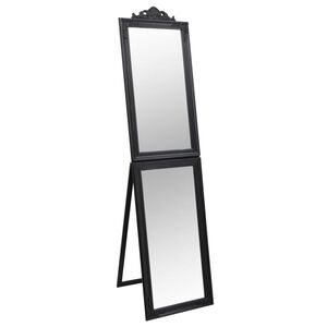 vidaXL Стоящо огледало, черно, 40x160 см