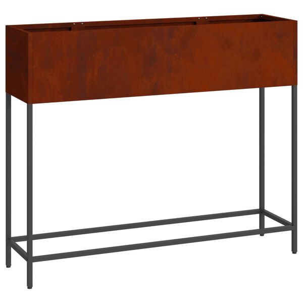 vidaXL Повдигната градинска саксия Ръждясало 100 x 26 x 82 см