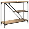 vidaXL Конзолна маса Дъб 88,5 x 30 x 75 см Инженерно дърво