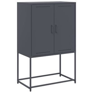 vidaXL Висок шкаф, антрацит, 68,5x38,5x107 см, стомана