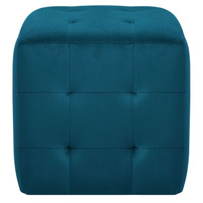 vidaXL Пуфове, 2 бр, сини, 30x30x30 см, кадифен текстил