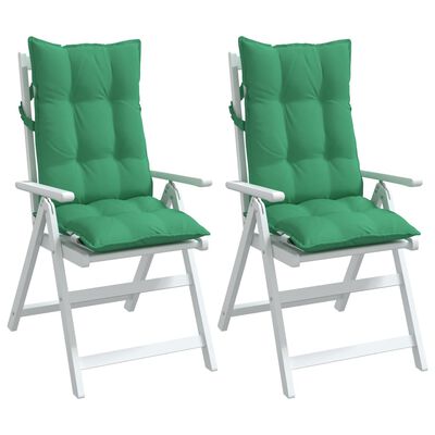 vidaXL Възглавници за стол с висока облегалка 2 бр зелени Оксфорд плат