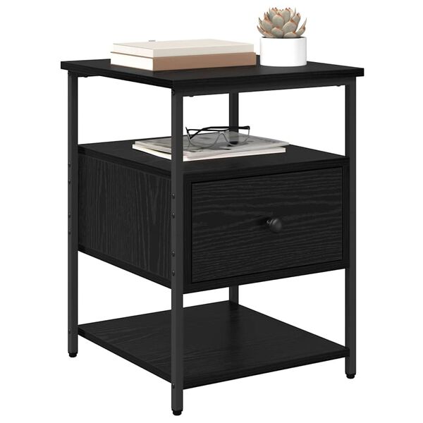 vidaXL Нощен шкаф 2 pcs Черния дъб 40 x 42 x 56 см Инженерно дърво