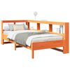 vidaXL Легло с етажерка за книги, без матрак, 90x200 см, бор масив