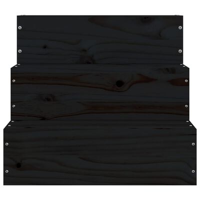 vidaXL Стълба за домашни любимци черна 40x37,5x35 см бор масив